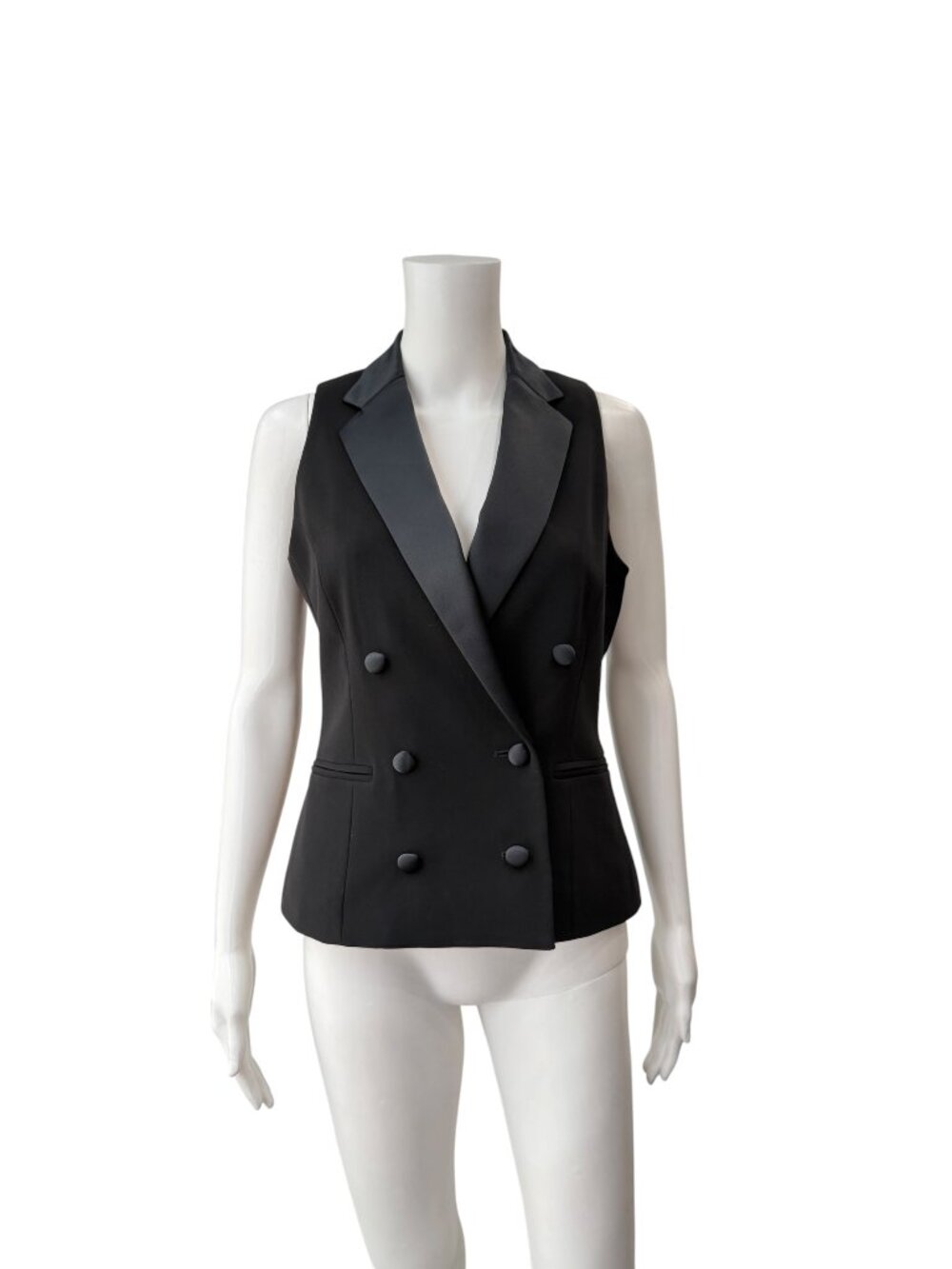 Lauren Ralph Lauren Black Blazer Double Breasted Vest Jacket size 6